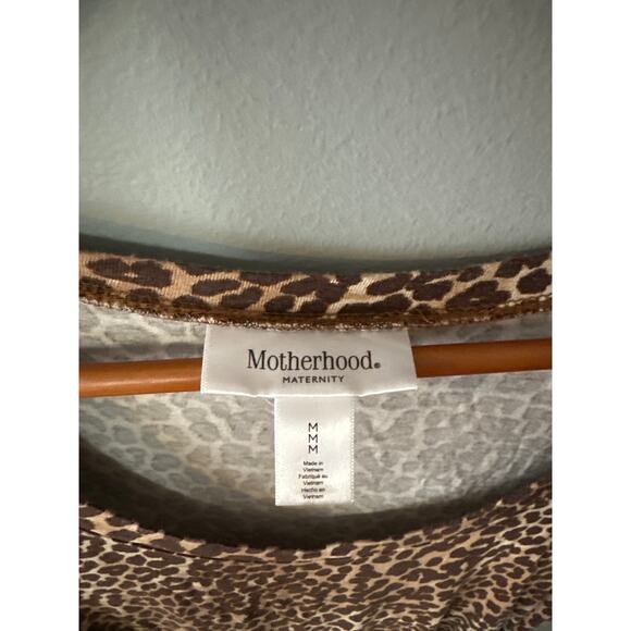 Motherhood Maternity Leopard Print Ruched Bodycon Dress Size M - Picture 2 of 5